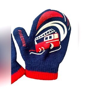 Retro Baby/Toddler Fireman Firetruck Hand Warmers/gloves
